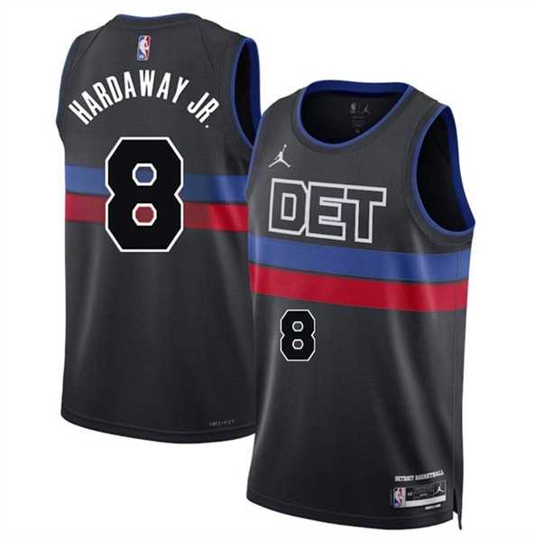 Men%27s Detroit Pistons #8 Tim Hardaway Jr Black 2024 Statement Edition Stitched Jersey Dzhi->detroit pistons->NBA Jersey